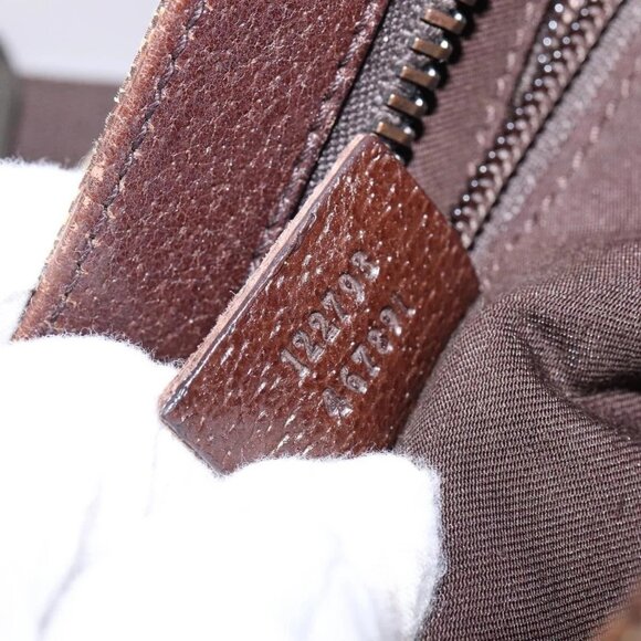 GUCCI GG Canvas Shoulder Bag Beige Silver Auth - Picture 12 of 15